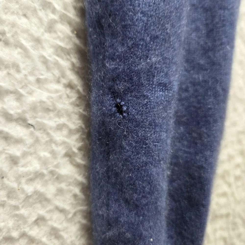 Davis & Squire Sweater Mens M Blue 100% Cashmere Crewneck Knit Pullover
